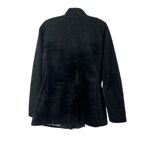Carol Anderson By Invitation Black Faux Fur Jacket Size S Turn Lock Classic Chic - Picture 2 of 12